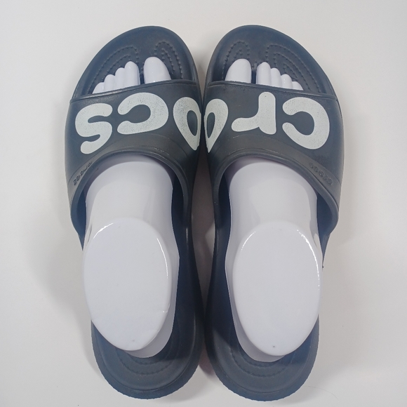 CROCS Slides Slip On Flip Flop Sandals Iconic Comfort Men's Size 9 Shoes - Picture 5 of 13